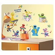 Sesame Street Rock n' Roll Peel and Stick Wall Decals
